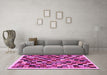 Machine Washable Abstract Pink Contemporary Rug in a Living Room, wshcon1564pnk