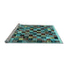 Sideview of Machine Washable Abstract Light Blue Contemporary Rug, wshcon1564lblu