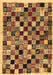 Machine Washable Abstract Brown Contemporary Rug, wshcon1564brn