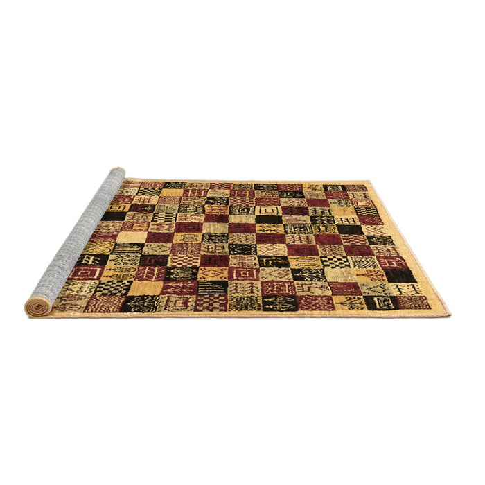Sideview of Machine Washable Abstract Brown Contemporary Rug, wshcon1564brn