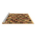 Sideview of Machine Washable Abstract Brown Contemporary Rug, wshcon1564brn