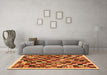 Machine Washable Abstract Orange Contemporary Area Rugs in a Living Room, wshcon1564org