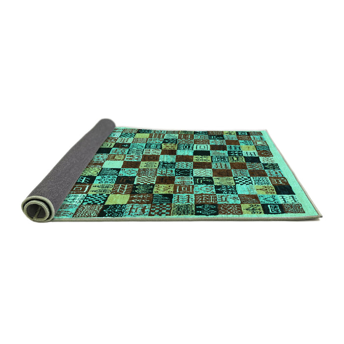 Sideview of Abstract Turquoise Contemporary Rug, con1564turq