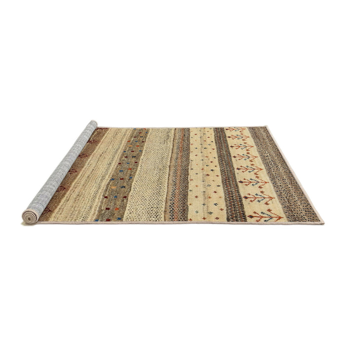 Serging Thickness of Machine Washable Contemporary Light Brown Rug, wshcon1565