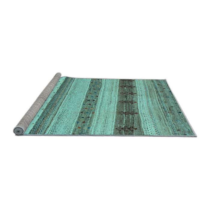 Sideview of Machine Washable Abstract Light Blue Contemporary Rug, wshcon1565lblu