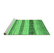 Sideview of Machine Washable Abstract Emerald Green Contemporary Area Rugs, wshcon1565emgrn