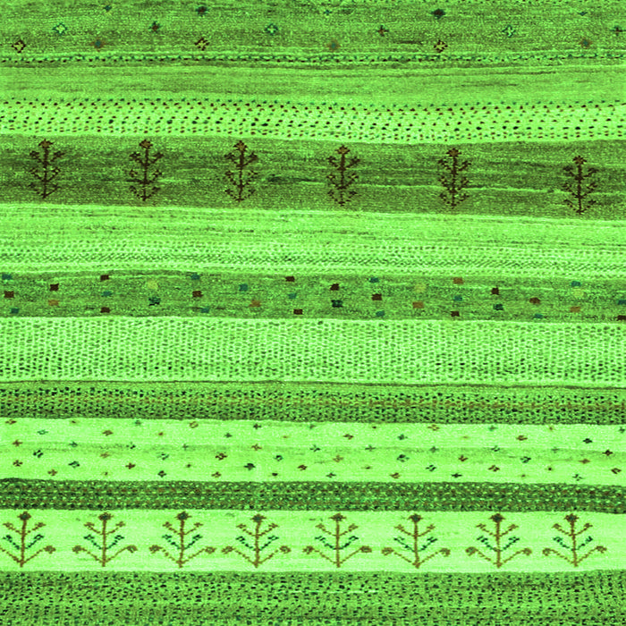 Serging Thickness of Abstract Green Contemporary Rug, con1565grn