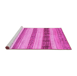 Sideview of Machine Washable Abstract Pink Contemporary Rug, wshcon1565pnk