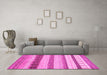 Machine Washable Abstract Pink Contemporary Rug in a Living Room, wshcon1565pnk