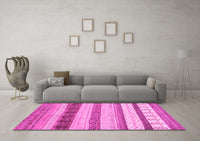 Machine Washable Abstract Pink Contemporary Rug, wshcon1565pnk