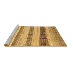 Sideview of Machine Washable Abstract Brown Contemporary Rug, wshcon1565brn