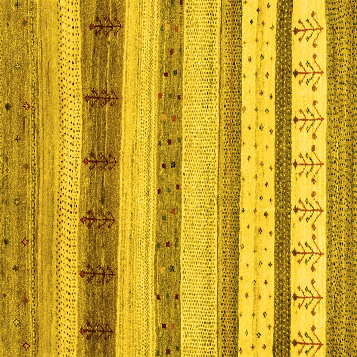 Square Machine Washable Abstract Yellow Contemporary Rug, wshcon1565yw