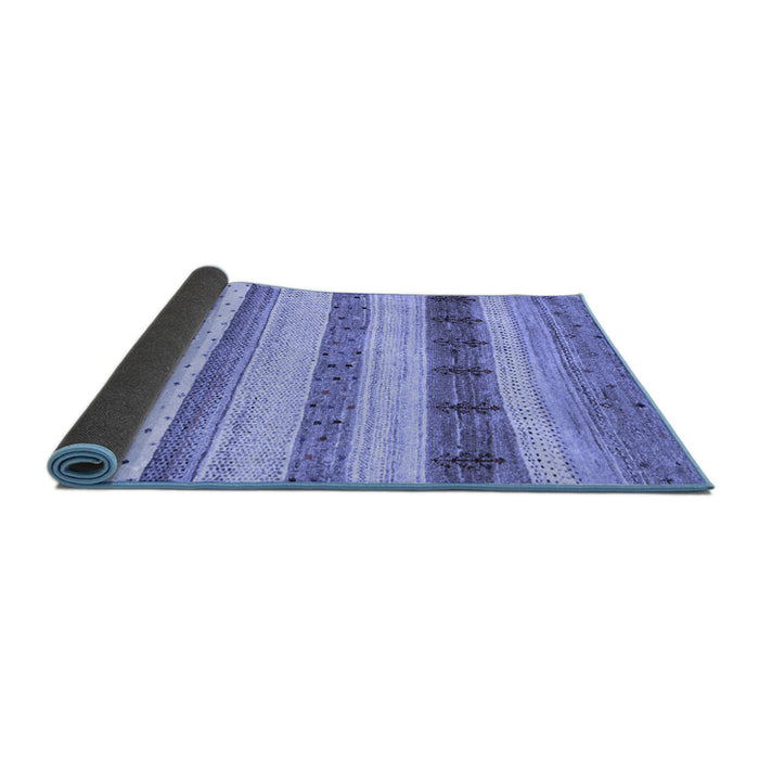 Sideview of Abstract Blue Contemporary Rug, con1565blu