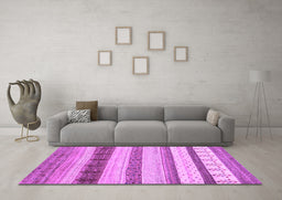 Machine Washable Abstract Purple Contemporary Area Rugs in a Living Room, wshcon1565pur