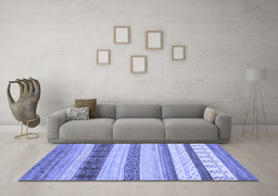 Machine Washable Abstract Blue Contemporary Rug in a Living Room, wshcon1565blu