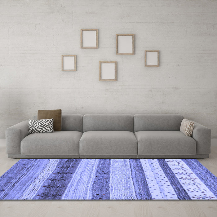 Machine Washable Abstract Blue Contemporary Rug in a Living Room, wshcon1565blu
