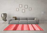 Machine Washable Abstract Red Contemporary Rug, wshcon1565red