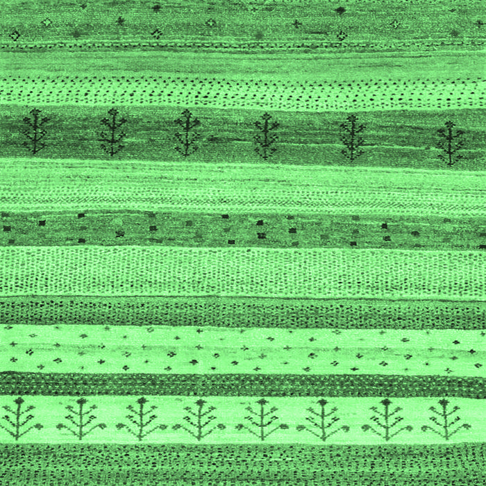 Square Machine Washable Abstract Emerald Green Contemporary Area Rugs, wshcon1565emgrn