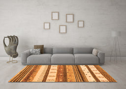Machine Washable Abstract Orange Contemporary Area Rugs in a Living Room, wshcon1566org
