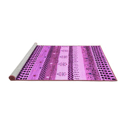 Sideview of Machine Washable Abstract Purple Contemporary Area Rugs, wshcon1566pur