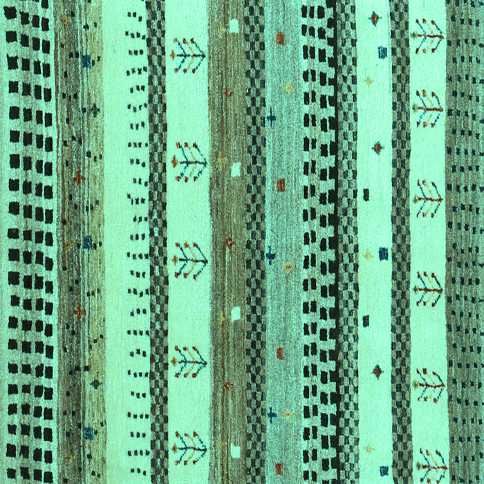 Square Abstract Turquoise Contemporary Rug, con1566turq