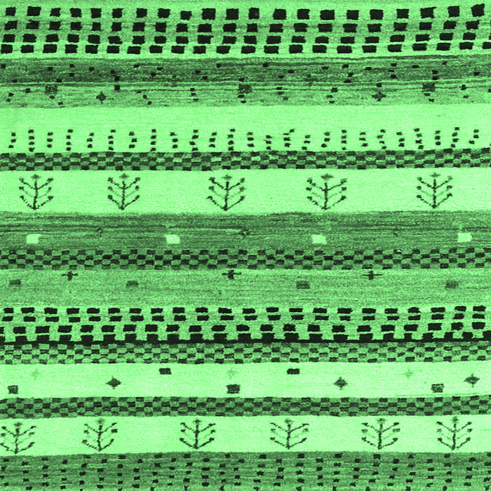 Square Abstract Emerald Green Contemporary Rug, con1566emgrn