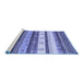 Sideview of Machine Washable Abstract Blue Contemporary Rug, wshcon1566blu