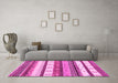 Machine Washable Abstract Pink Contemporary Rug in a Living Room, wshcon1566pnk