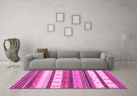 Machine Washable Abstract Pink Contemporary Rug, wshcon1566pnk