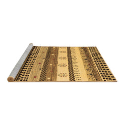 Sideview of Machine Washable Abstract Brown Contemporary Rug, wshcon1566brn