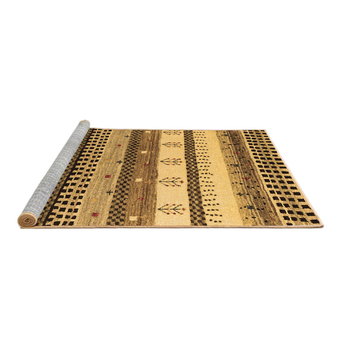 Sideview of Machine Washable Abstract Brown Contemporary Rug, wshcon1566brn