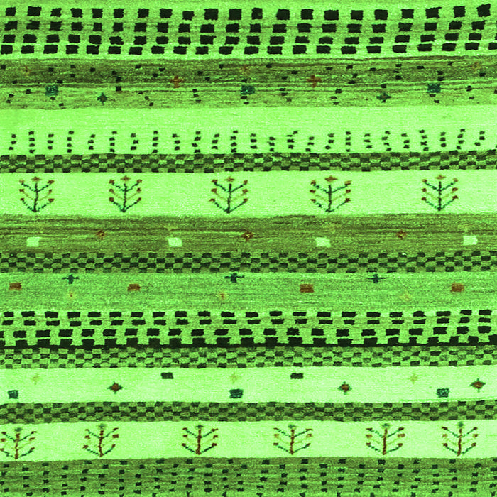 Serging Thickness of Abstract Green Contemporary Rug, con1566grn