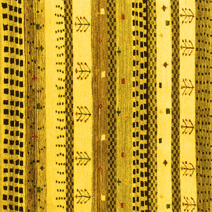 Square Abstract Yellow Contemporary Rug, con1566yw