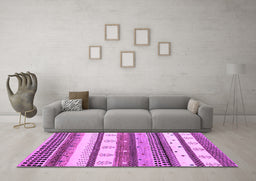 Machine Washable Abstract Purple Contemporary Area Rugs in a Living Room, wshcon1566pur