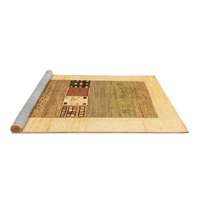 Sideview of Machine Washable Solid Brown Modern Rug, wshcon1567brn