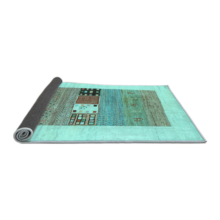 Sideview of Solid Light Blue Modern Rug, con1567lblu