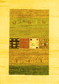 Solid Yellow Modern Rug, con1567yw