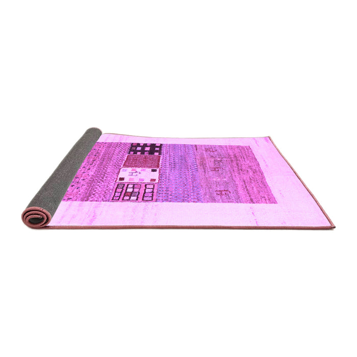 Sideview of Solid Purple Modern Rug, con1567pur