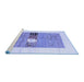 Sideview of Machine Washable Solid Blue Modern Rug, wshcon1567blu