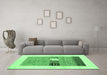 Machine Washable Solid Emerald Green Modern Area Rugs in a Living Room,, wshcon1567emgrn