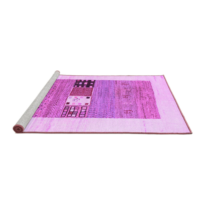 Sideview of Machine Washable Solid Purple Modern Area Rugs, wshcon1567pur