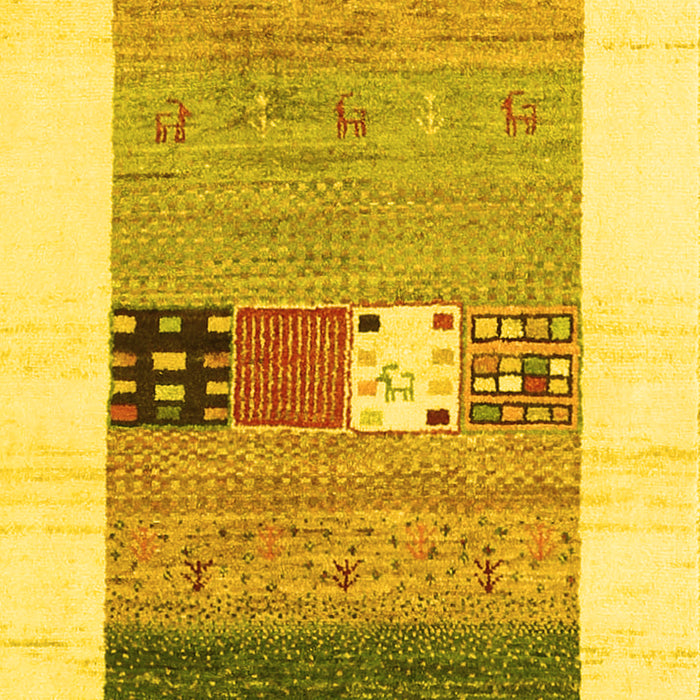 Machine Washable Solid Yellow Modern Rug, wshcon1567yw