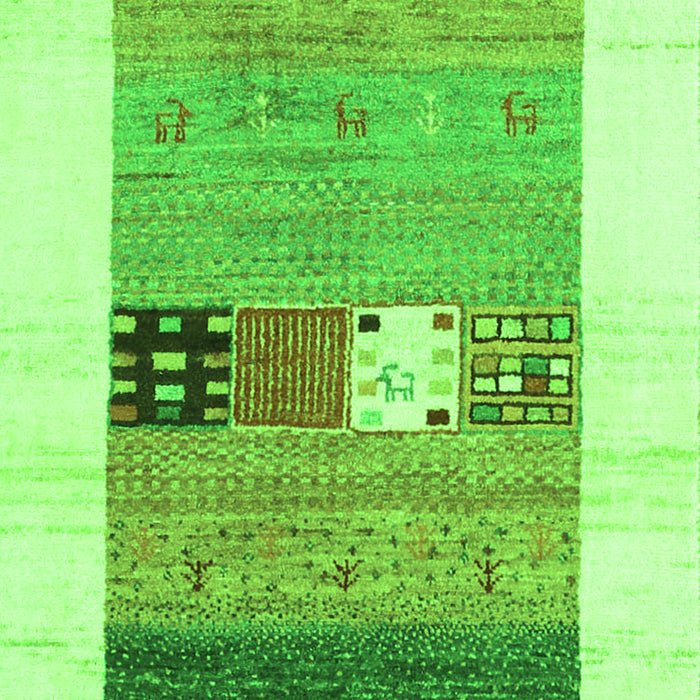 Serging Thickness of Machine Washable Solid Green Modern Area Rugs, wshcon1567grn