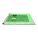 Sideview of Machine Washable Solid Emerald Green Modern Area Rugs, wshcon1567emgrn