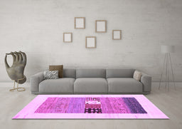 Machine Washable Solid Purple Modern Area Rugs in a Living Room, wshcon1567pur