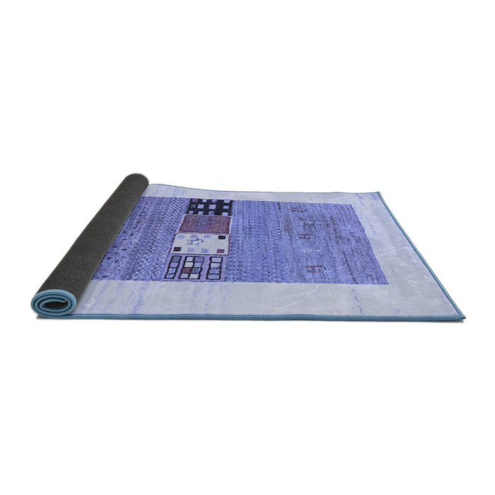 Sideview of Solid Blue Modern Rug, con1567blu