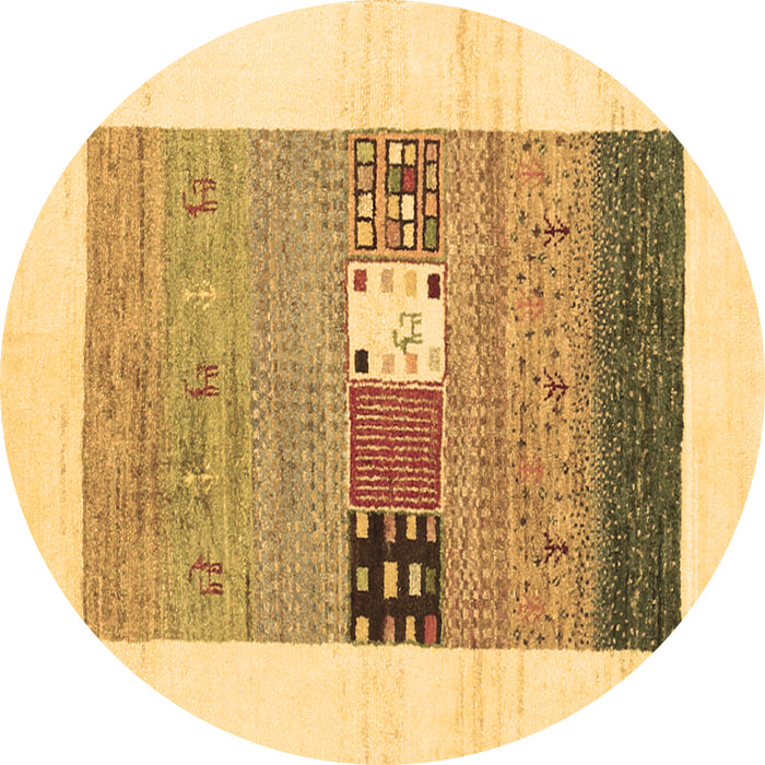 Round Solid Brown Modern Rug, con1567brn