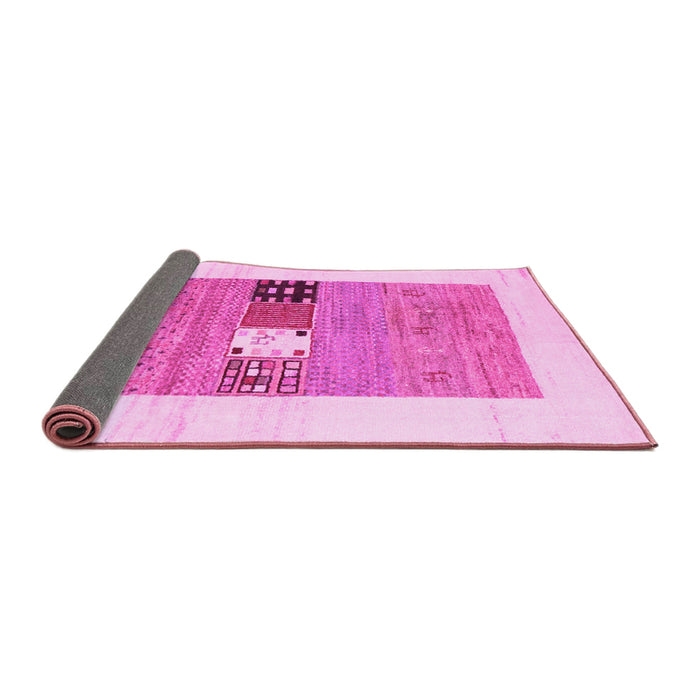 Sideview of Solid Pink Modern Rug, con1567pnk