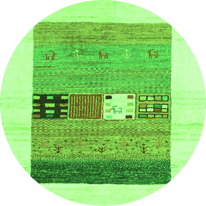 Square Solid Green Modern Rug, con1567grn