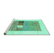 Sideview of Machine Washable Solid Turquoise Modern Area Rugs, wshcon1567turq